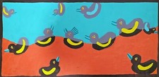 Punk Rubber Ducky Study 3 5 x 7 Pop Art Print Duck Collectible by Artist KSams