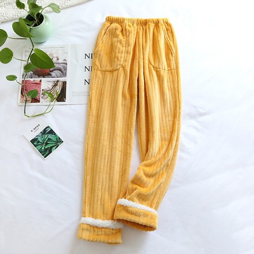 Women Coral Fleece Pants Trousers 
