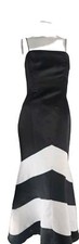 Jessica McClintock Gunne Sax Women's Dress 7 Black White Acetate Ball Gown...