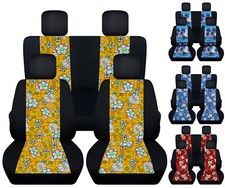 Front Rear Hibiscus Flower Palm Tree Car Seat Covers Fits 98-2018 Vw Beetle Front Rear Hibiscus Flower Palm Tree Car Seat Covers Fits 98-2018 Vw Beetle