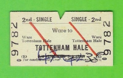 British Railways Ticket - BR(E) 2. Klasse einzeln - Ware nach Tottenham Hale - 1971
