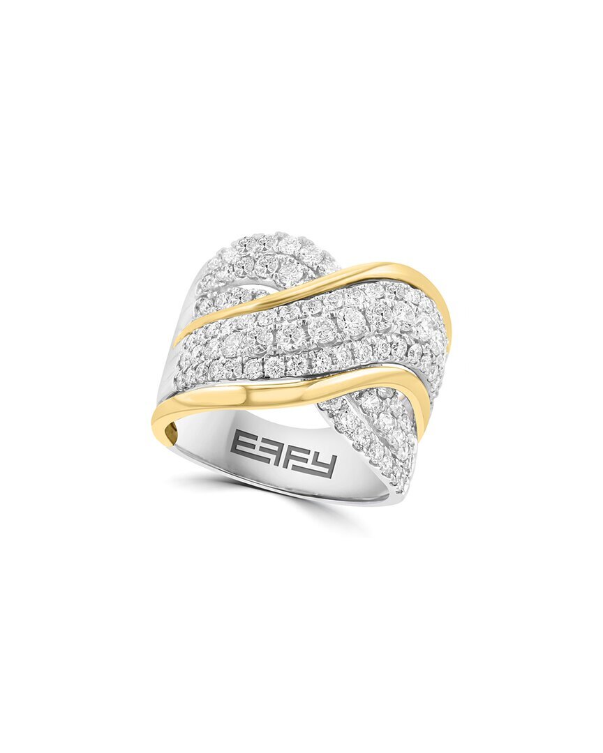 Effy Fine Jewelry 14-каратное двухцветное кольцо с бриллиантом выращенным в лаборатории 191 Карата Женское 7 363790₽