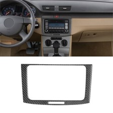 Cubierta de consola de radio interior de fibra de carbono para Volkswagen Passat 2006-2011