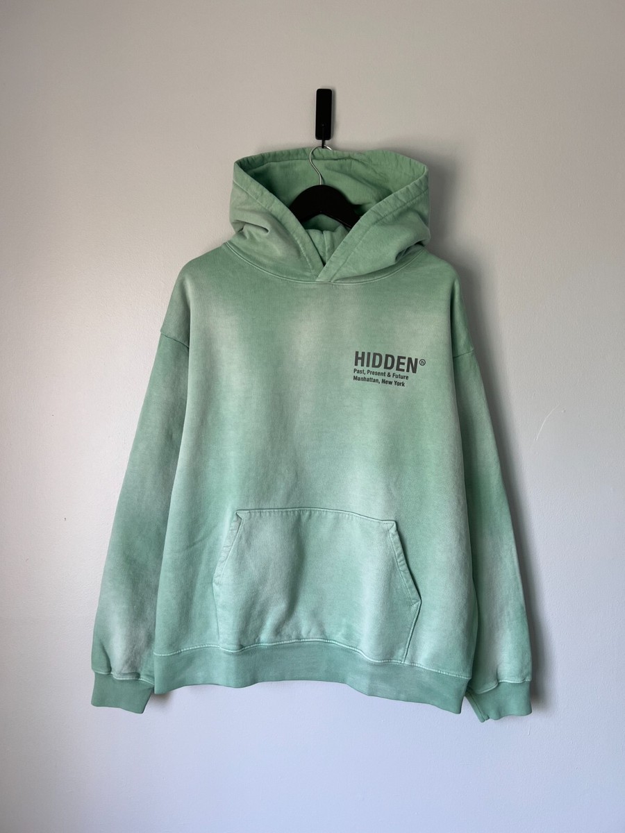 Hidden NY H Logo Vintage Hoodie Size Large Green NEW