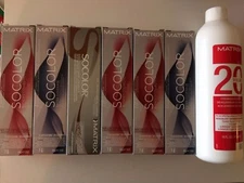 6 TUBES OF MATRIX SOCOLOR BLENDED COLLECTION HAIRCOLOR PLUS 16oz 20V DEVELOPER