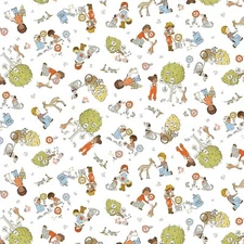 Michael Miller Be Kind Kindness Children Animals Planting Fabric  BTY x 45"