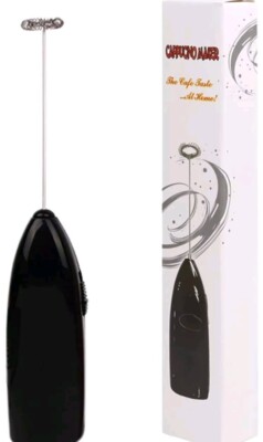 Cappuccino Maker Battery Operated Hand Held Milk Frother Mixer Black New