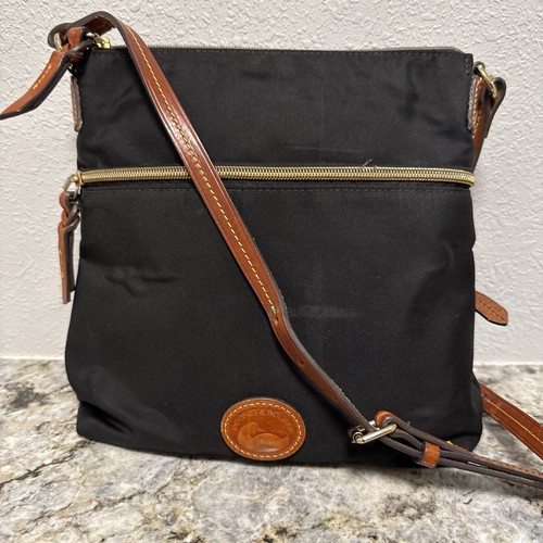 Dooney & Bourke Black Handbag Black with brown leather trim