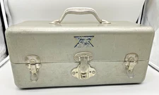 Vintage J.C. Higgins Metal Tackle Box, Silver, Clean!
