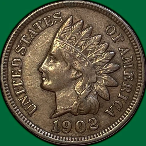 1902 Indian Head Cent Choice Extremely Fine XF+ Coin #35915