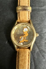 Armitron Garfield Watch Women's Size Gold Tone Leather