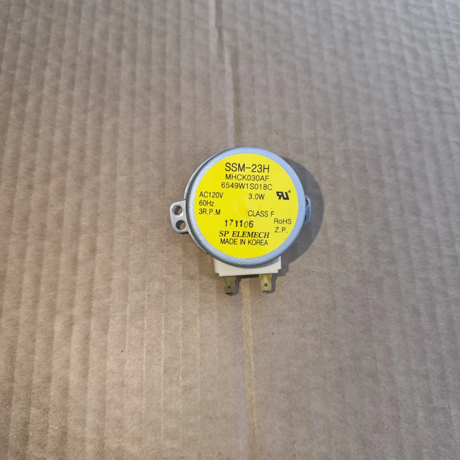 GE Monogram Cafe LG 6549W1S018C microwave AC SYNCHRONOUS MOTOR, from ZSCI202J3SS