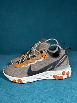 Nike React Element 55 Grey Orange Black Running Shoes women s 7.5