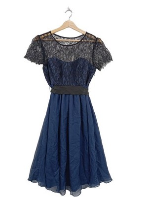 SERAPHINE Cocktailkleid Damen Kleid Gr. DE 38 blau-schwarz Elegant