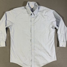 Brooks Brothers Shirt Mens 17-33 Blue Regent Non-Iron Supima Cotton Button Down