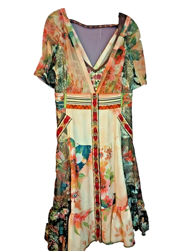Byron Lars bohemian dress, many colors/fabrics, size 10. DS07