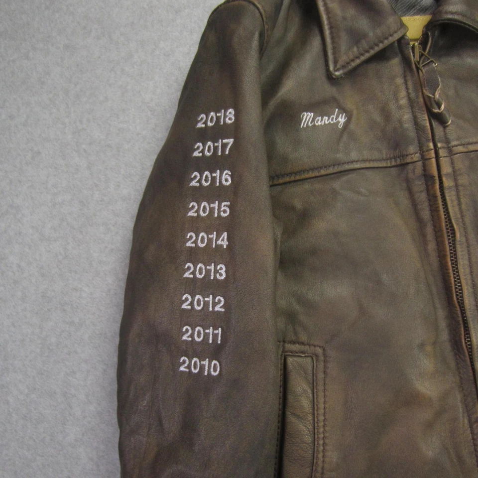 Chaqueta STS Ranchwear para mujer pequeña de cuero NRHA Champion bordada 2010-2018 Foto 3 de 4