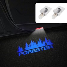 2 Pcs Non-fading Led Car Door Logo Lights Courtesy Projector Forester Blue