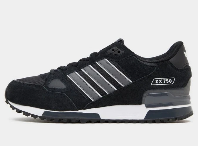 Adidas Originals ZX 750 Black/Grey Trainers-ALL SIZES Sneakers-New-Genuine