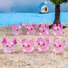 80 Pcs Mini Resin Axolotl with Coral Variety Tiny Animals Figures Miniature Litt