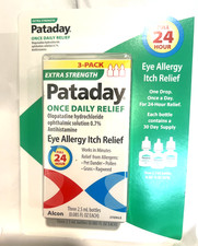 3 Pack Pataday Extra Strength Eye Allergy Itch Relief Drops 2.5mL each EXP 04/27