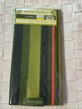 Bed Bath & Beyond Tropical Stripe Fabric Napkins Set of Four NEW