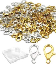 120 Pcs Stainless Steel Lobster Claw Clasps Silver Gold for Jewelry Making ...
