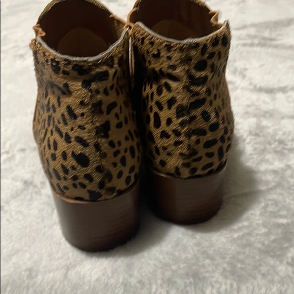 ALL BLACK Leopard Print Women’s Ankle Boots - Tan Sz 37.5M - Image 4 of 4