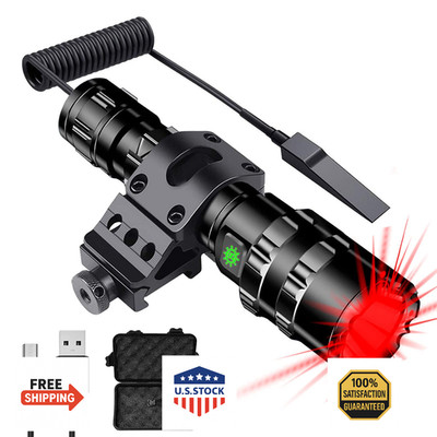 WINDFIRE Red LED Hunting Flashlight 1200 Lumens Hog Coyote Predator w/ Mount