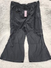 Women  s Mid Rise Cargo Pants Dark Gray Size XXL - Wild Fable