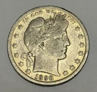 1898 S ~ 50¢ Barber Half Dollar (90% Silver)