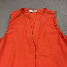 Mango Suit Women’s Sz 8 Orange V Neck Shift Casual Business Office Dress Pockets
