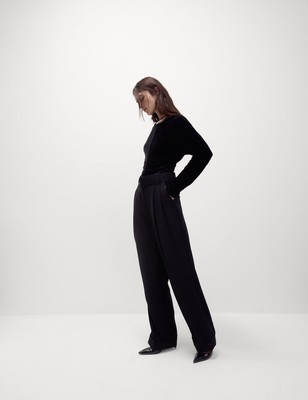Marks & Spencer Womens Black Synthetic Long sleeved Blouse Size 12 - M&S