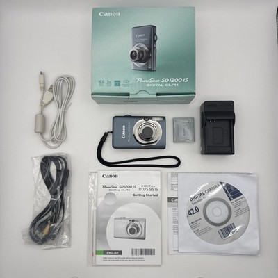 Canon PowerShot SD1200 IS Compact Digital Camera W/ USB Complete W/ Box   TESTED