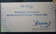 Oralhoe Moldable Dentures Set NEW SEALED BOX 1 pair dentures, 6 cleaning...