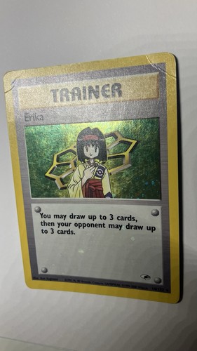 Pokémon TCG Erika Gym Heroes 16/132 Holo Rare WOTC HOLO BLEED ERROR - SWIRL! HP