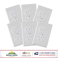 Durable White Outlet Covers for Kids, 6-Pack, Automatic Closing Design