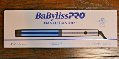 BaByliss PRO Nano Titanium 1¼''  32mm Curling Wand | BNT125S Blue Iron