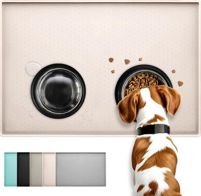 Hundefuttermatte Katzenfuttermatte Silikon Gummimatte, Antirutsch Design, 100% Wasserdicht