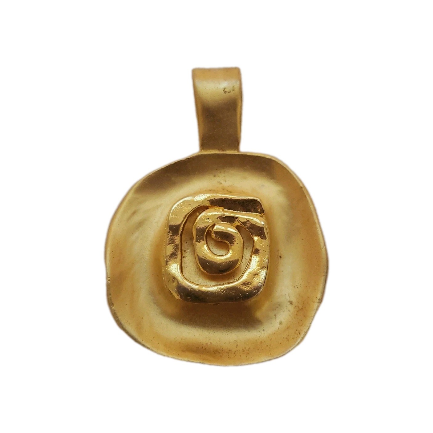 Norma Jean Brushed Gold Tone Pendant Swirl Design