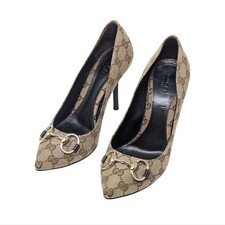 GUCCI ハイヒール デニム GG柄 36C スクウェアトュ モノグラム Gucci Monogram Shoes In Women's Heels for sale | eBay
