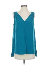 H By Halston Women Green Sleeveless T-Shirt XS