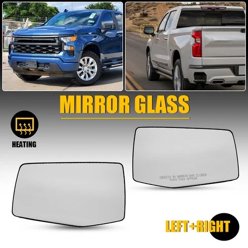 Set of 2 Door Rear View Mirror Heated Glass For CHVEROLET SILVERADO 1500 2019-23