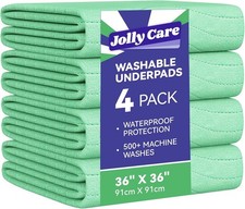 Washable Underpads Waterproof, 4 Pack 36" x36'' Heavy Absorbency Incontinence Be