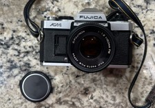 FUJICA AX-1 35MM SLR Film Camera Auto w/ 50MM Xfujinon Lens TESTED
