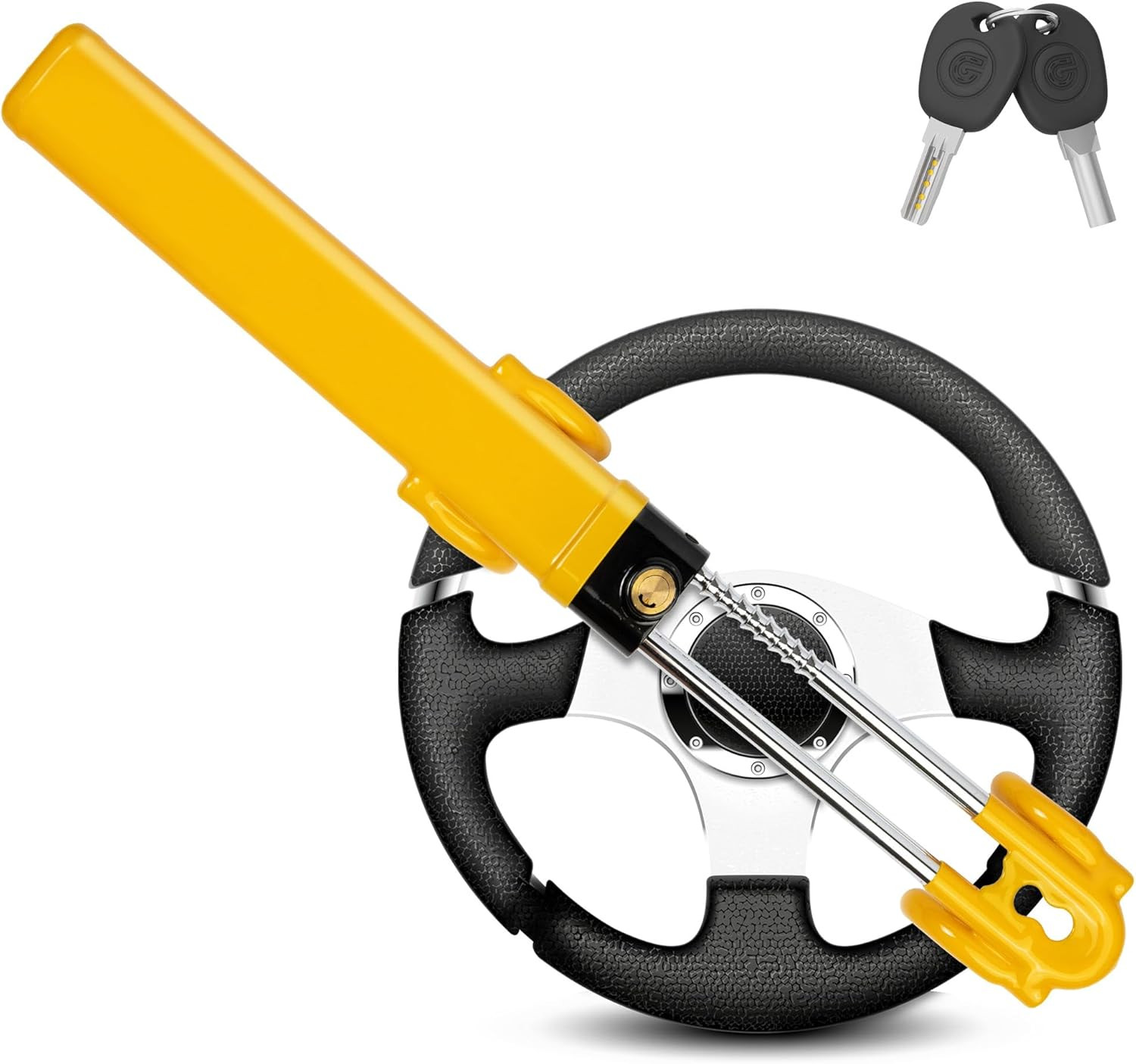 Blocca Volante Auto Giallo Alta Visibilità | Offerta Antifurto Meccanico