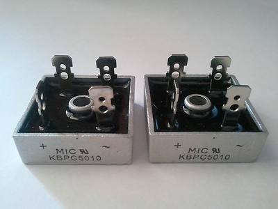 2 x KBPC5010 50A 1000V Bridge Rectifier +USA FREE SHIPPING