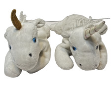 VTG 93 TY Beanie Babies Mystic Unicorns Iridescent Horn and Gold Horn Lot of 2