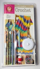 Boye "I Taught Myself to Crochet" Kit 15 Projects Instructions & Tools NEW