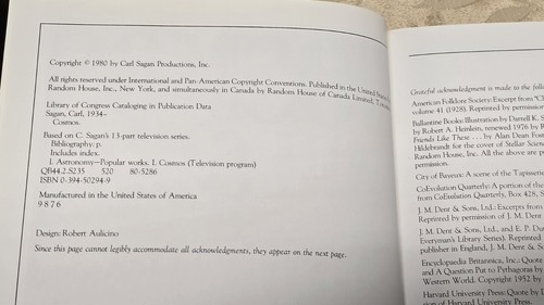 Carl Sagan COSMOS 1st Edition 1st Printing - Picture 4 of 16